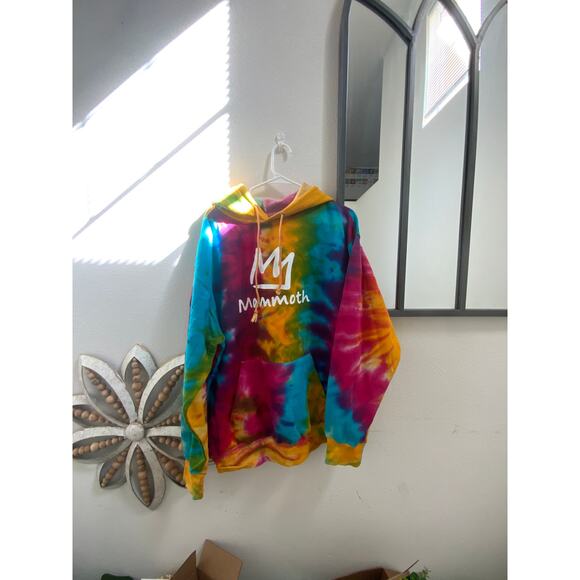 Mammoth Mountain crown rainbow tie dye long sleeve hoodie - Picture 1 of 2